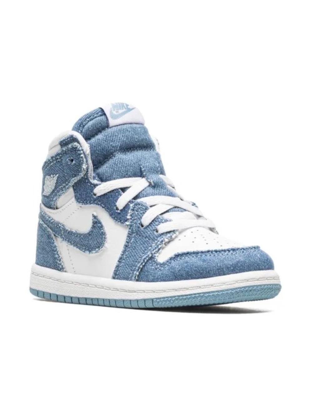 Nike Kids' High-Top Sneakers in Denim Blue and White